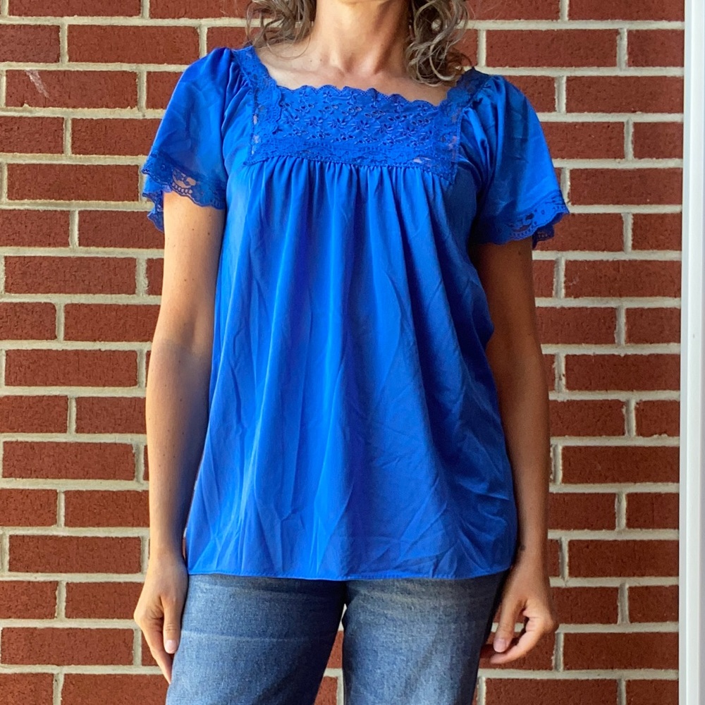 Vintage Blue Lingerie Top.